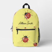 Ladybug auf gelb personalisiert bedruckter rucksack (Vorderseite)
