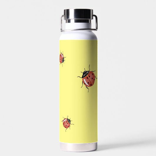 Ladybug auf gelb trinkflasche (Rückseite)