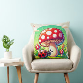 Ladybug auf Gras mit lebendigem Pilz Kissen (Stuhl )