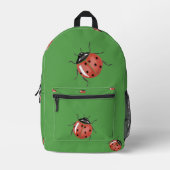 Ladybug auf grün bedruckter rucksack (Vorderseite)