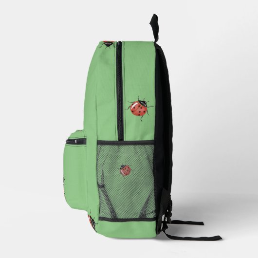 Ladybug auf hellgrün personalisiert bedruckter rucksack (Rechts)
