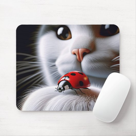 Ladybug auf Katze Mousepad (Mit Mouse)
