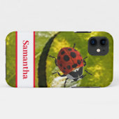 Ladybug auf Leaf mit Namen Case-Mate iPhone Hülle (Rückseite (Horizontal))