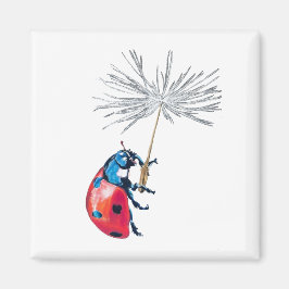 Ladybug auf Löwenzahn Magnet