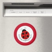 Ladybug auf Polka Dots Design Magnet (In Situ (Geschirrspüler))