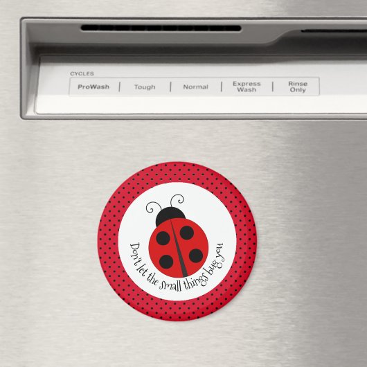 Ladybug auf Polka Dots Design Magnet (In Situ (Geschirrspüler))