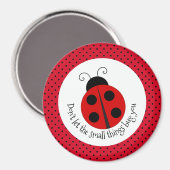Ladybug auf Polka Dots Design Magnet (Vorderseite/Rückseite)