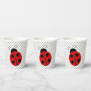 Ladybug auf Polka Dots Design Paper Cups Pappbecher