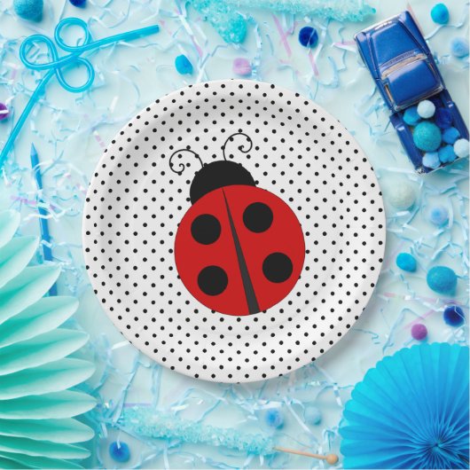 Ladybug auf Polka Dots Design Paper Teller (Party)