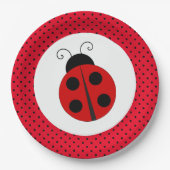 Ladybug auf Polka Dots Design Paper Teller (Vorderseite)