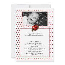 Ladybug auf Red Polka Dots Frame Baby Ankündigung
