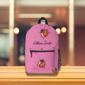Ladybug auf rosa personalisierter Rucksack