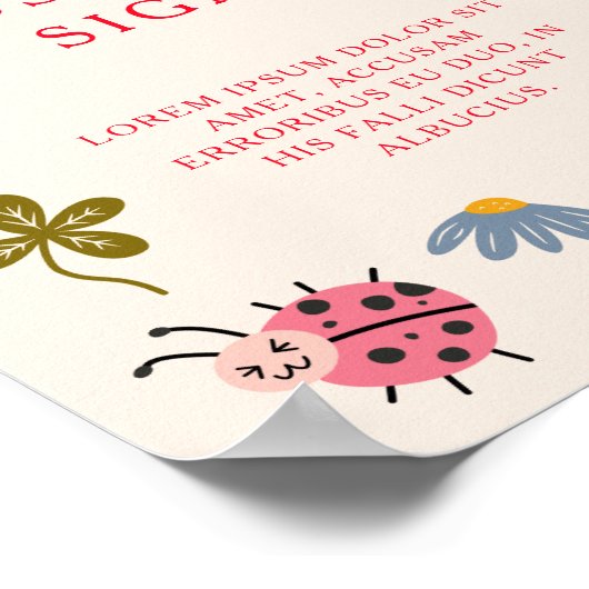 Ladybug Baby Dusche Custom-Zeichen Poster (Ecke)