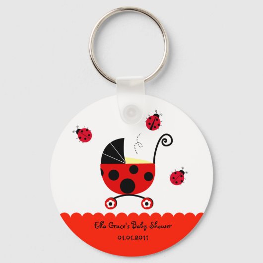 Ladybug Baby Dusche Gastgeschenk Schlüsselanhänger (Vorderseite)