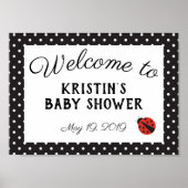 Ladybug Baby Dusche Willkommensschild Poster (Vorne)