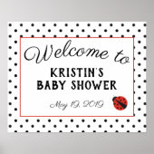 Ladybug Baby Dusche Willkommensschild Poster - gro (Vorne)