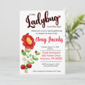 Ladybug Baby Duscheinladung, Girl-Dusche Einladung (Stehend Vorderseite)