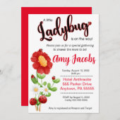 Ladybug Baby Duscheinladung, Girl-Dusche Einladung (Vorne/Hinten)