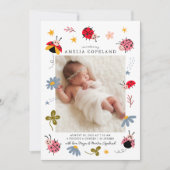 Ladybug Baby Foto Geburtsankündigung Ankündigung (Vorderseite)