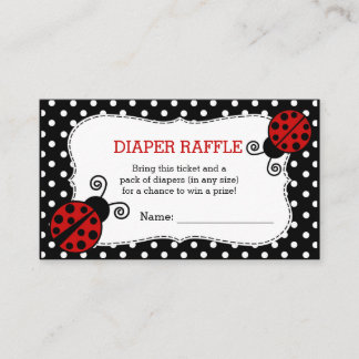 Ladybug Baby Showdiaper Raffle Ticket Begleitkarte