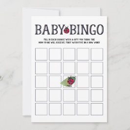 Ladybug Baby Shower Bingo Card Einladung