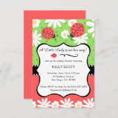 Ladybug Baby Shower Einladung - Limon & Red (Vorne/Hinten)