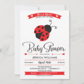 Ladybug Baby Shower Girl Einladung (Vorderseite)