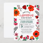 Ladybug Baby Shower Invitation Lovebug Invite Einladung (Vorne/Hinten)