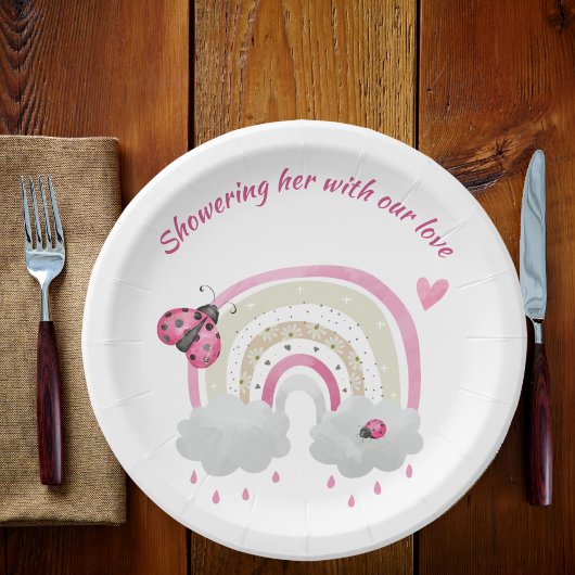 Ladybug Baby Shower Plate Pappteller