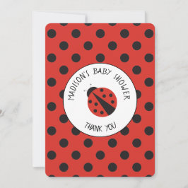 Ladybug Baby Shower Polka Dot Danke Karte