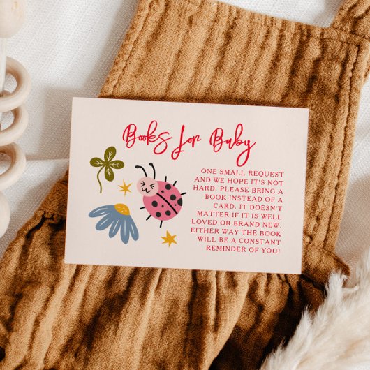 Ladybug Babydusche Buchanfrage Begleitkarte