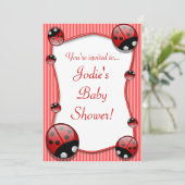 Ladybug Babydusche Einladung (Stehend Vorderseite)