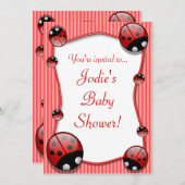 Ladybug Babydusche Einladung (Vorne/Hinten)