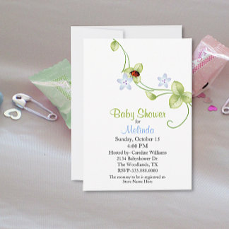Ladybug Babydusche Einladung