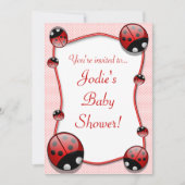 Ladybug Babydusche Einladung (Vorderseite)