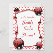Ladybug Babydusche Einladung (Vorderseite)