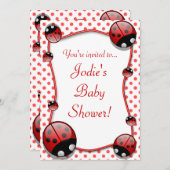 Ladybug Babydusche Einladung (Vorne/Hinten)