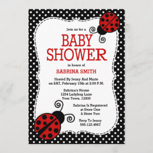 Ladybug Babydusche Einladung