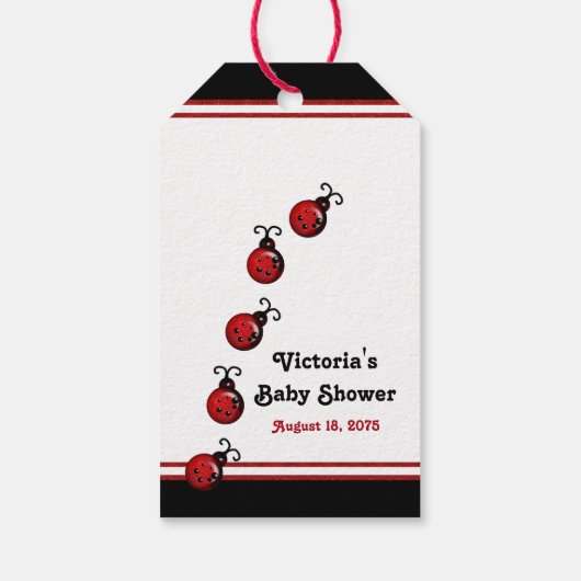 Ladybug Babydusche Geschenkanhänger (Rückseite)