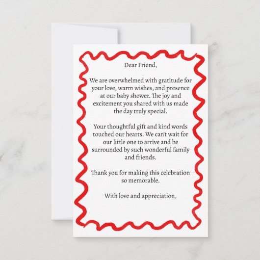 Ladybug Babydusche niedlich Bug Kleine Dame Dankeskarte (Rückseite)