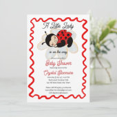 Ladybug Babydusche niedlich Bug Kleine Dame Einladung (Stehend Vorderseite)