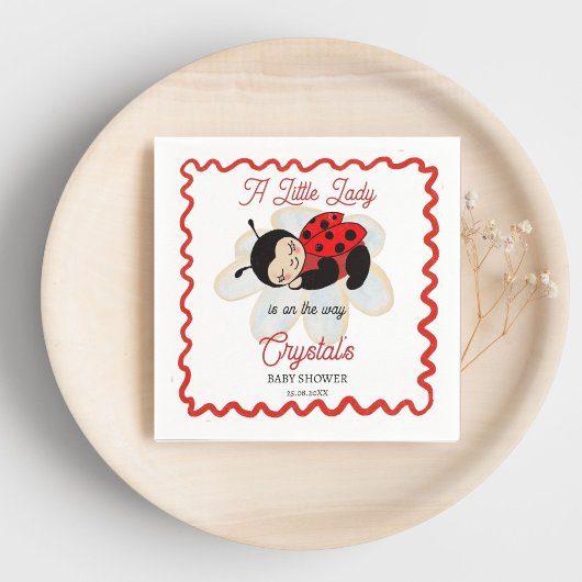 Ladybug Babydusche niedliche Schlafkäfer Serviette