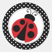 Ladybug Babydusche oder Geburtstagsparty Runder Aufkleber (Vorderseite)