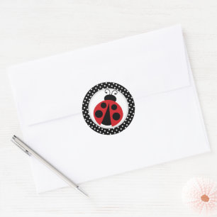 Ladybug Babydusche oder Geburtstagsparty Runder Aufkleber