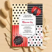 Ladybug Babydusche | Rote und schwarze Polka-Punkt