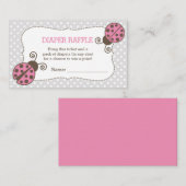 Ladybug Babydusche Windelwanne Raffle Ticket Rosa  Begleitkarte (Vorne/Hinten)