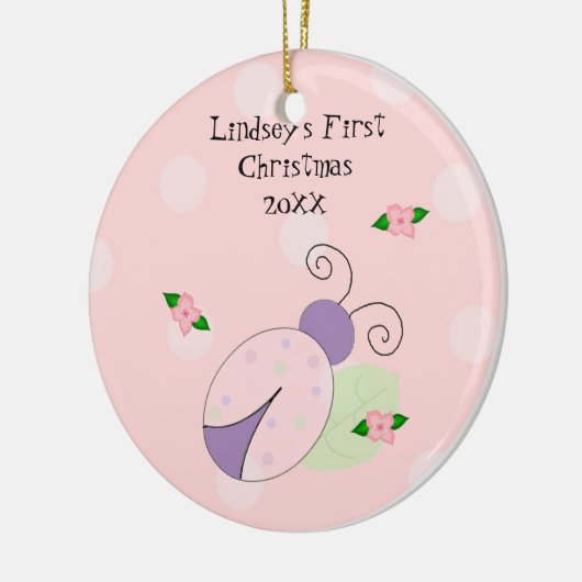 Ladybug Baby's First Christmas Keramik Ornament (Links)