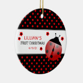 Ladybug Baby's First Christmas Keramik Ornament (Rechts)