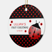 Ladybug Baby's First Christmas Keramik Ornament (Links)