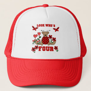 Ladybug Bear 4. Geburtstag Shirts und Geschenke Truckerkappe
